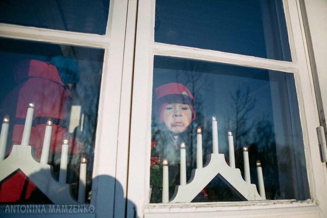 boy looking out of the window
