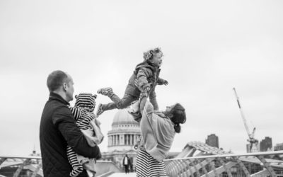 Farewell London family photoshoot at London Eye, Millennium Bridge and Tower Bridge